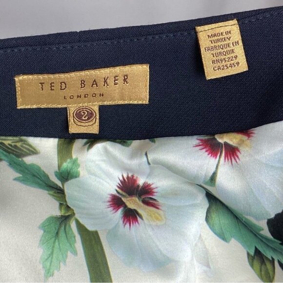 Ted Baker Women's Navy Blue Textured Designer Sheath Dress EU 2/US 6/C37 - Picture 13 of 13